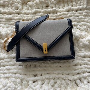 Ralph Lauren Black and Cream Crossbody Bag